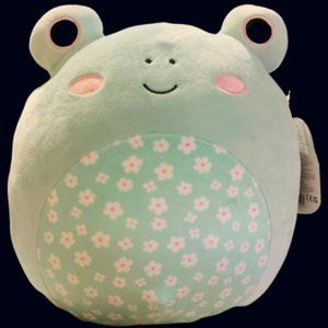 NWT Rare 11” Fritz Green Frog with Floral Belly Squishmallow